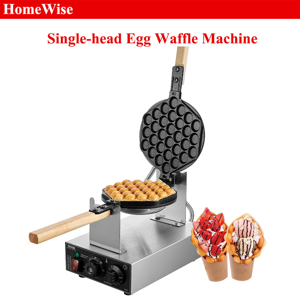 Egg Waffle Pan - HomeWise Commercieel Ei Bubble Wafelijzer 1400W