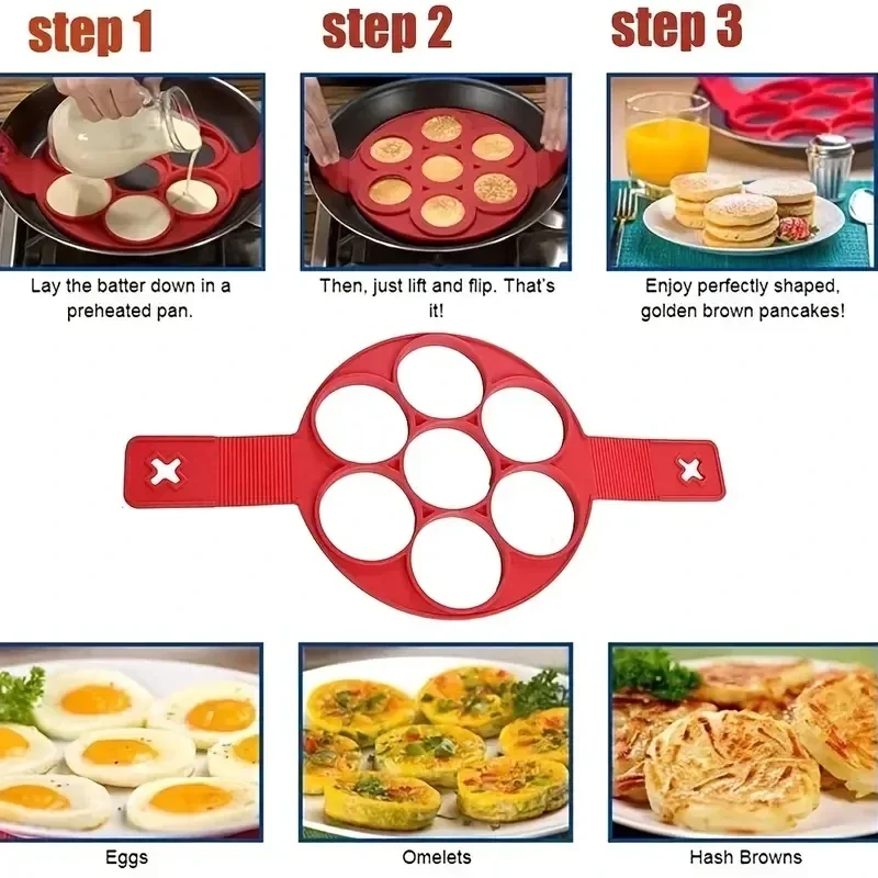 Siliconen 7-gaats ronde koeken - Egg Waffle Pan recensie en prijs